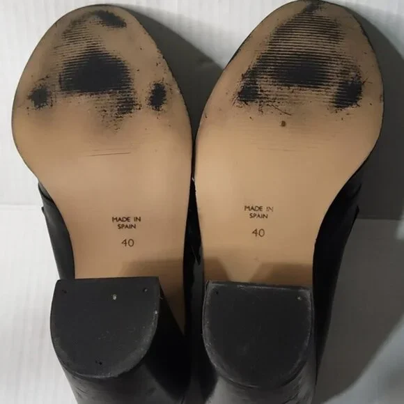 L'Intervalle Black Leather Strap Studded Heeled Boots sz 40 - Picture 6 of 15